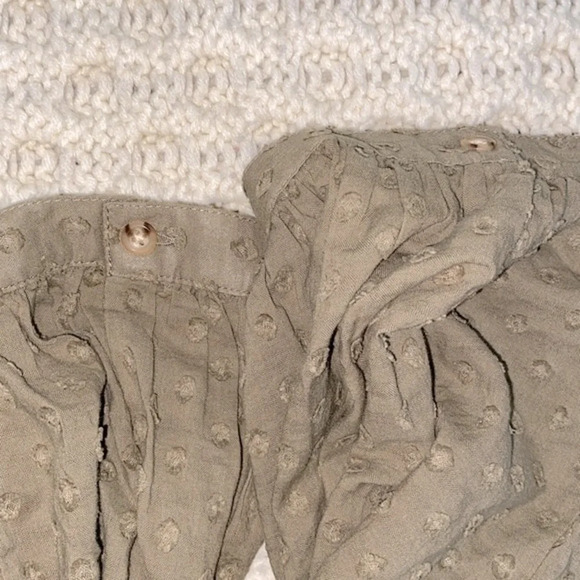 Cato olive green Swiss dot top cotton fabric size XLarge - Picture 5 of 10